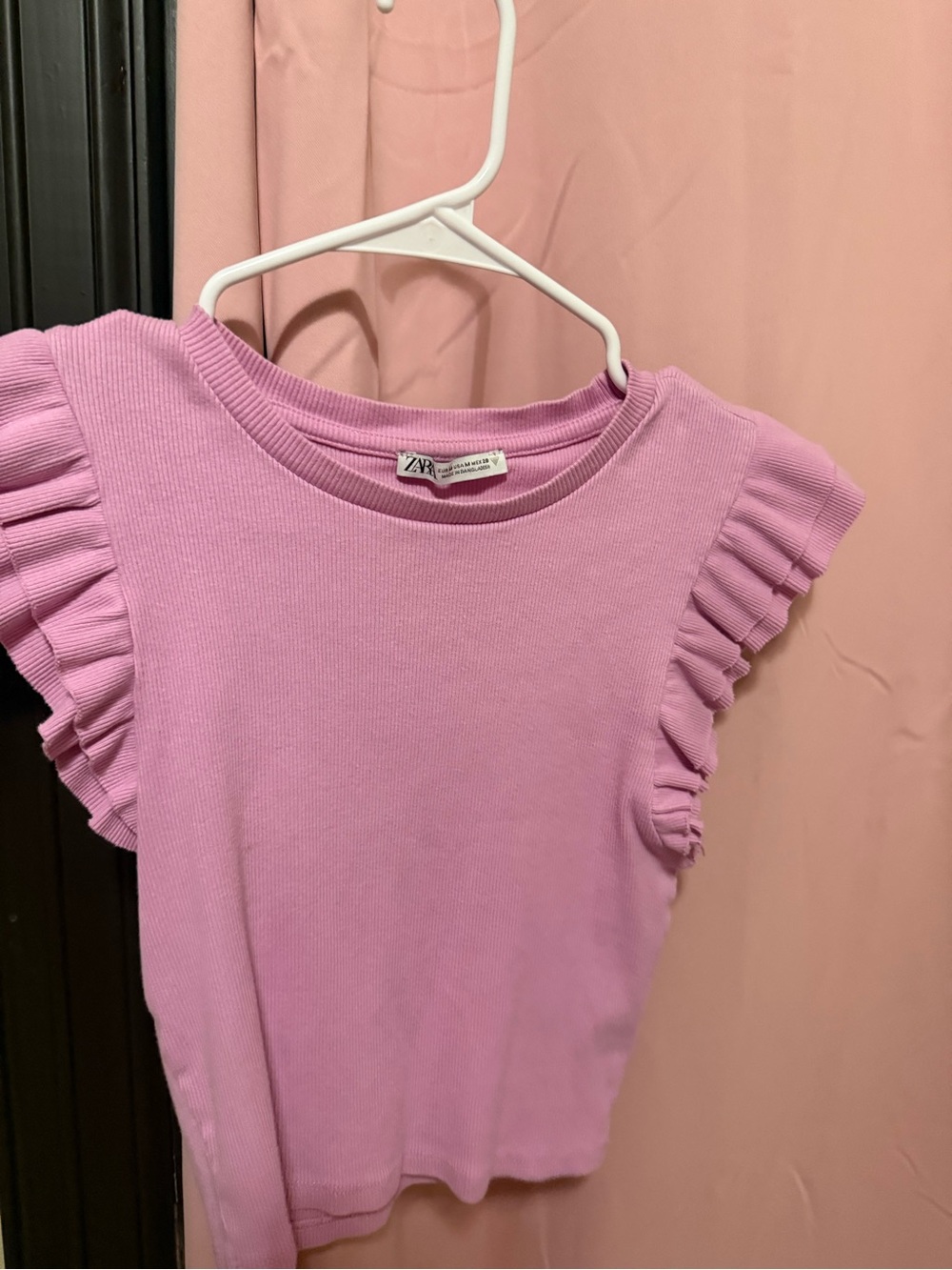 🩷Zara Lilac Ruffle Sleeve Knit Tank Top